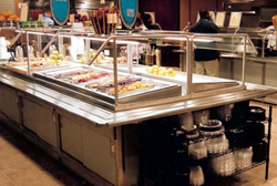 Cafeteria food serving equipment for commercial kitchens